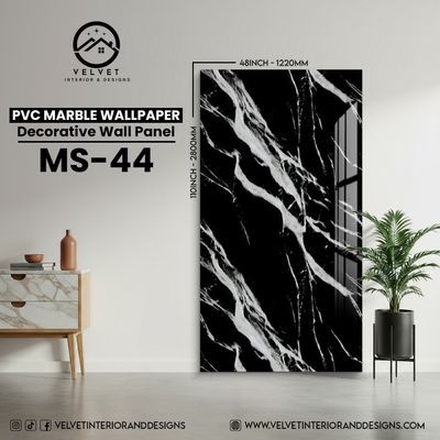 MS-44 | PVC Marble Wallpaper| Decorative Wall Panel | 1/8 in x 48 in x 110 in | Waterproof, Scratch-Resistant | Ideal for Living Rooms & Feature Walls