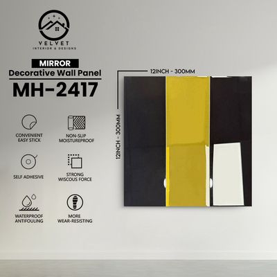 MH-2417 | Mirrors| Wall Panel Accessories | Decorative Wall Panel | 1/8 in x 12 in x 12 in | Convenient Easy Stick - Strong Viscous Force | Ideal for Living Rooms, Bathrooms & Feature Walls