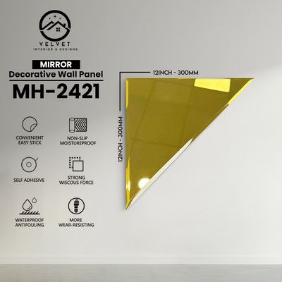 MH-2421 | Mirrors| Wall Panel Accessories | Decorative Wall Panel | 1/8 in x 12 in x 12 in | Convenient Easy Stick - Strong Viscous Force | Ideal for Living Rooms, Bathrooms & Feature Walls