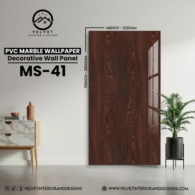 MS-41 | PVC Marble Wallpaper| Decorative Wall Panel | 1/8 in x 48 in x 110 in | Waterproof, Scratch-Resistant | Ideal for Living Rooms & Feature Walls