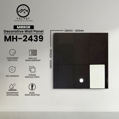 MH-2439 | Mirrors| Wall Panel Accessories | Decorative Wall Panel | 1/8 in x 12 in x 12 in | Convenient Easy Stick - Strong Viscous Force | Ideal for Living Rooms, Bathrooms & Feature Walls
