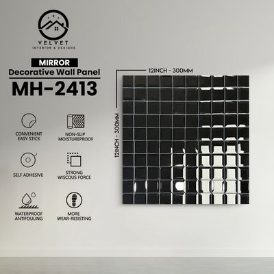 MH-2413 | Mirrors| Wall Panel Accessories | Decorative Wall Panel | 1/8 in x 12 in x 12 in | Convenient Easy Stick - Strong Viscous Force | Ideal for Living Rooms, Bathrooms & Feature Walls