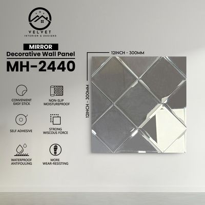 MH-2440 | Mirrors| Wall Panel Accessories | Decorative Wall Panel | 1/8 in x 12 in x 12 in | Convenient Easy Stick - Strong Viscous Force | Ideal for Living Rooms, Bathrooms & Feature Walls