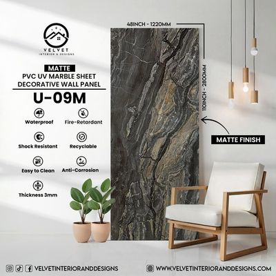 U-09M | Matte | PVC UV Marble Sheets