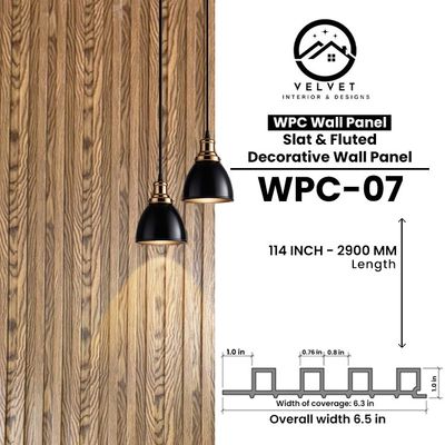 WPC-07 | WPC Wall Panel | Slat & Fluted Decorative Wall Panel | 1 in x 6.3 in x 114 in | Water & Moisture-Resistant | Fire-Retardant | Ideal for Living Rooms, Bedrooms, Bathrooms, TV & Feature Walls WPC-07 | WPC Wall Panel | Slat & Fluted Decorative Wall Panel | 1 in x 6.3 in x 114 in | Water & Moisture-Resistant | Fire-Retardant | Ideal for Living Rooms, Bedrooms, Bathrooms, TV & Feature Walls