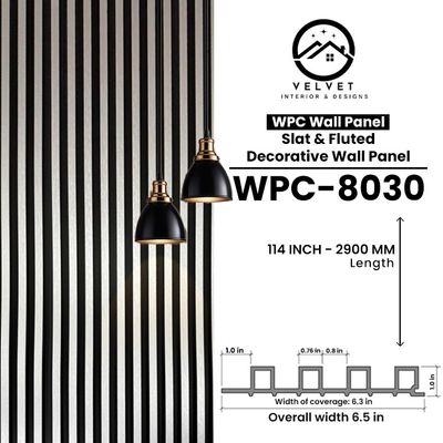 WPC-8030 | WPC Wall Panel | Slat & Fluted Decorative Wall Panel | 1 in x 6.3 in x 114 in | Water & Moisture-Resistant | Fire-Retardant | Ideal for Living Rooms, Bedrooms, Bathrooms, TV & Feature Walls WPC-8030 | WPC Wall Panel | Slat & Fluted Decorative Wall Panel | 1 in x 6.3 in x 114 in | Water & Moisture-Resistant | Fire-Retardant | Ideal for Living Rooms, Bedrooms, Bathrooms, TV & Feature Walls