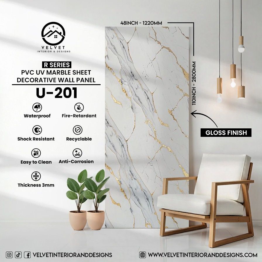 U-201 | R Series | PVC UV Marble Sheets