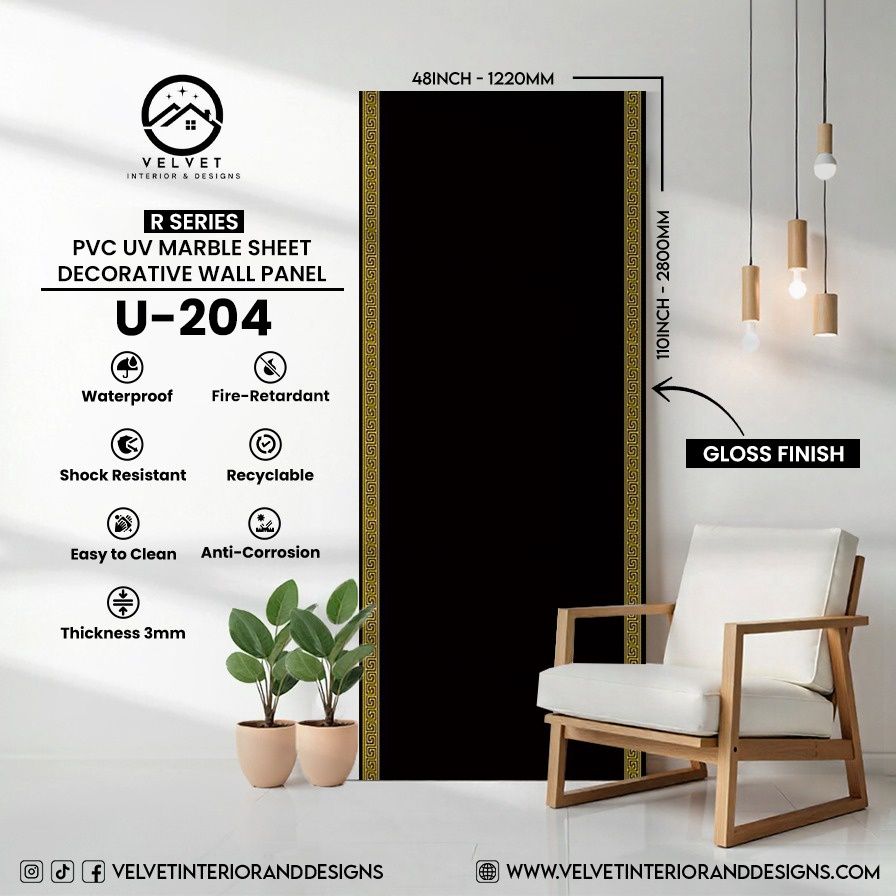 U-204 | R Series | PVC UV Marble Sheets