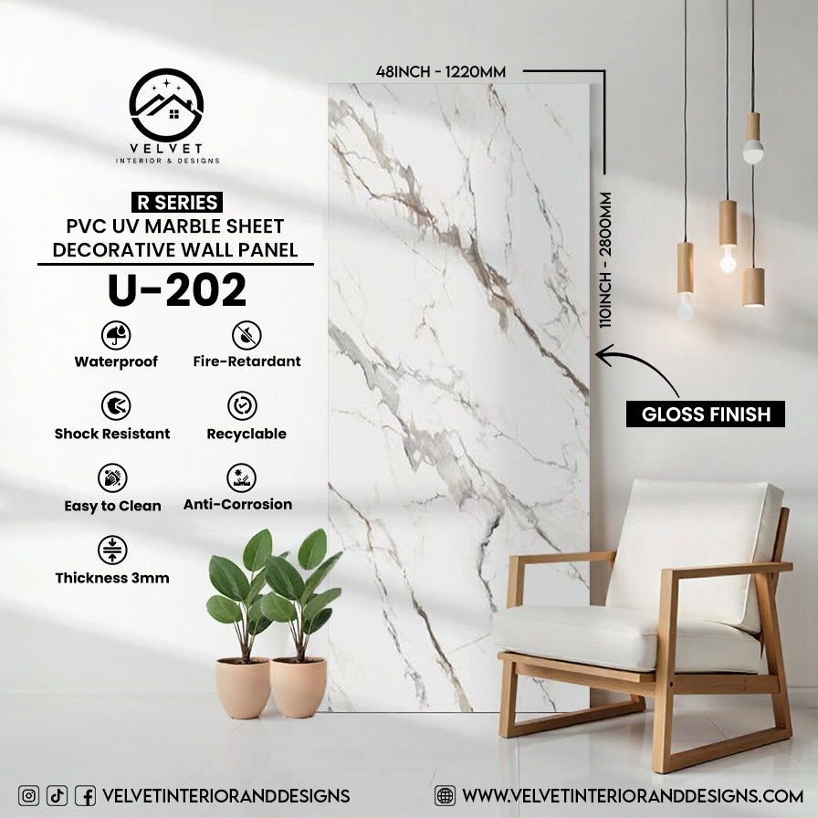 U-202 | R Series | PVC UV Marble Sheets