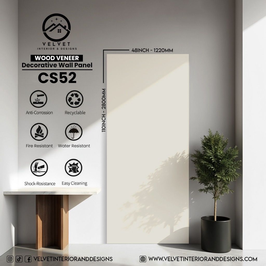CS52 | Wood Veneer |  Decorative Wall Panel | 5/16 in x 48 in x 110 in | natural wood finish | Waterproof, Scratch-Resistant & Fire-Retardant | Ideal for Living Rooms, Bathrooms & Feature Walls