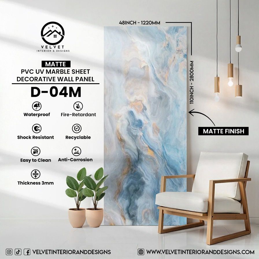 D-04M | Matte | PVC UV Marble Sheets