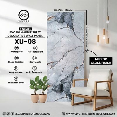 XU-08 | X Series | PVC UV Marble Sheets