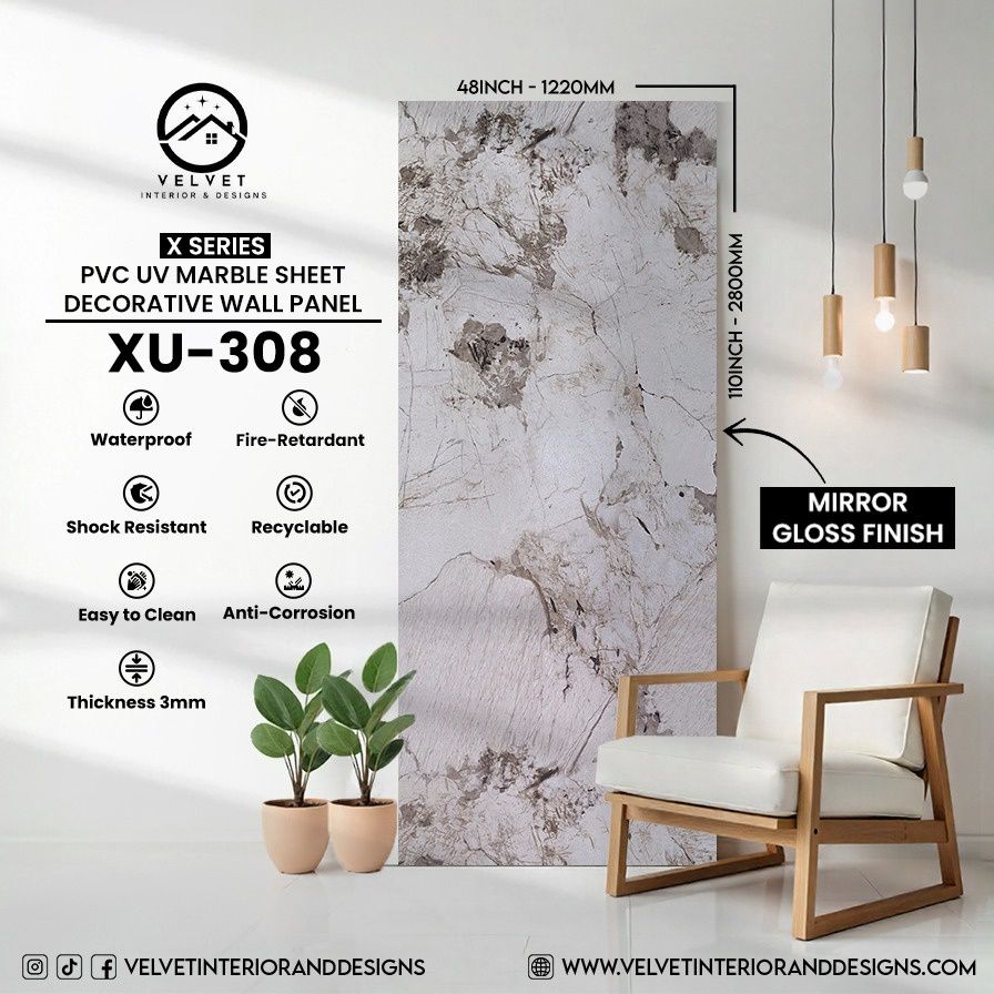 XU-308 | X Series | PVC UV Marble Sheets XU-308 | X Series | PVC UV Marble Sheets