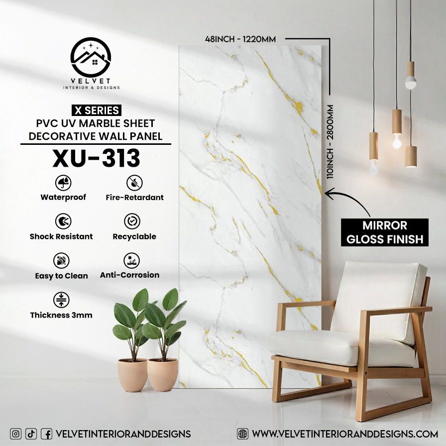 XU-313 | X Series | PVC UV Marble Sheets XU-313 | X Series | PVC UV Marble Sheets