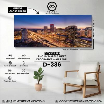 D-336 | Cityscapes | PVC UV Marble Sheets
