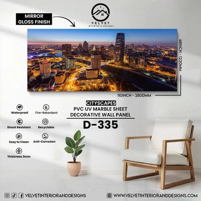 D-335 | Cityscapes | PVC UV Marble Sheets