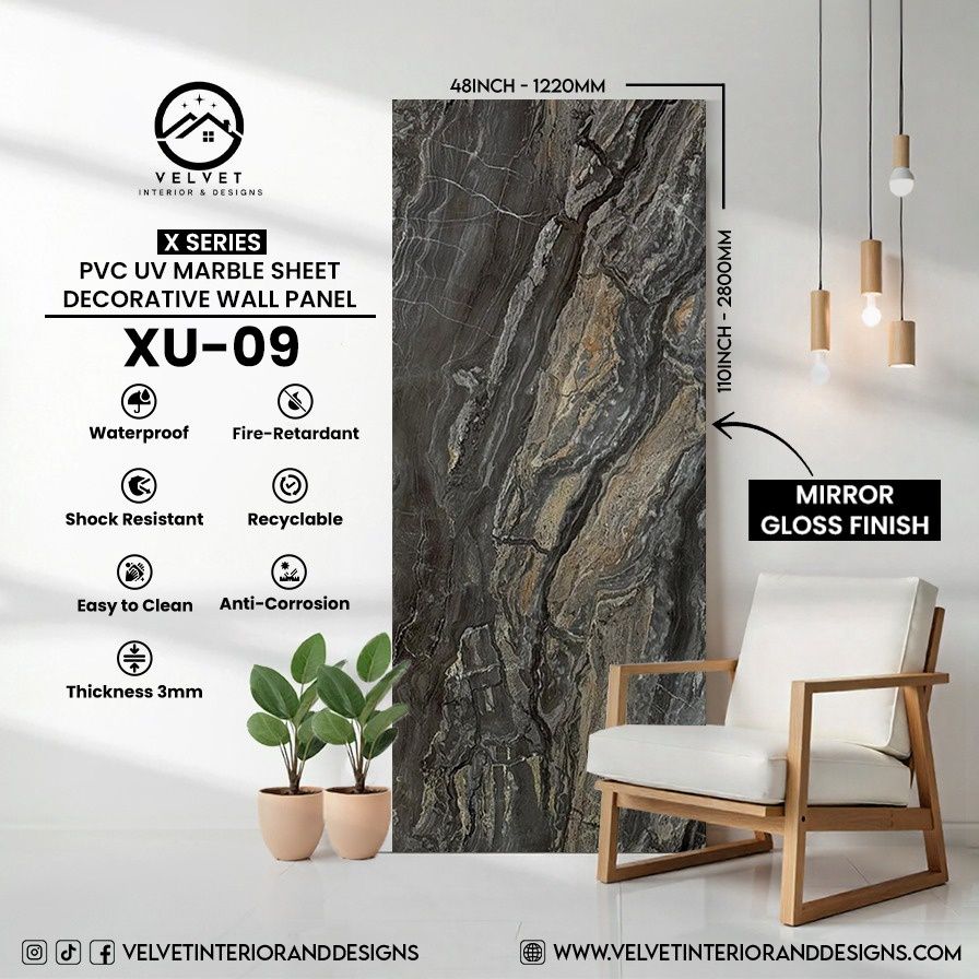 XU-09 | X Series | PVC UV Marble Sheets