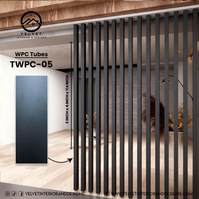 TWPC-05 | WPC Tubes | Slat & Fluted Decorative Wall Panel | 2 in x 4 in x 114 in | Water & Moisture-Resistant | Fire-Retardant | Ideal for Living Rooms, Bedrooms, Bathrooms, TV Walls & Feature Walls