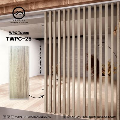TWPC-25 | WPC Tubes | Slat & Fluted Decorative Wall Panel | 2 in x 4 in x 114 in | Water & Moisture-Resistant | Fire-Retardant | Ideal for Living Rooms, Bedrooms, Bathrooms, TV Walls & Feature Walls TWPC-25 | WPC Tubes | Slat & Fluted Decorative Wall Panel | 2 in x 4 in x 114 in | Water & Moisture-Resistant | Fire-Retardant | Ideal for Living Rooms, Bedrooms, Bathrooms, TV Walls & Feature Walls
