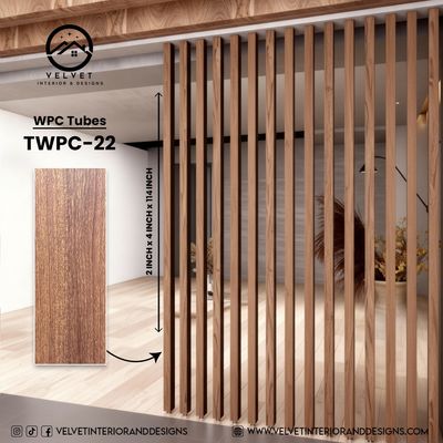 TWPC-22 | WPC Tubes | Slat & Fluted Decorative Wall Panel | 2 in x 4 in x 114 in | Water & Moisture-Resistant | Fire-Retardant | Ideal for Living Rooms, Bedrooms, Bathrooms, TV Walls & Feature Walls