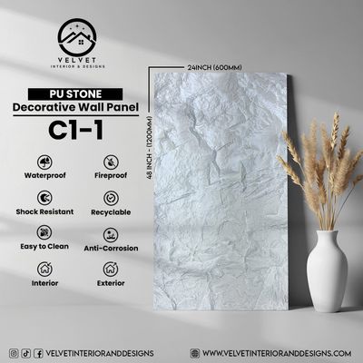 C1-1 | PU Stone | Stone | Decorative Wall Panel | 2 in x 24 in x 48 in |Stone Finish | Waterproof, Scratch-Resistant & Fireproof | Ideal for Living Rooms, Bathrooms & Feature Walls C1-1 | PU Stone | Stone | Decorative Wall Panel | 2 in x 24 in x 48 in |Stone Finish | Waterproof, Scratch-Resistant & Fireproof | Ideal for Living Rooms, Bathrooms & Feature Walls