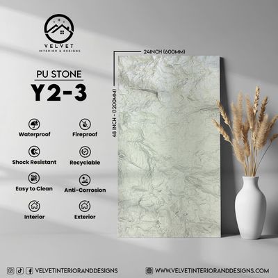 Y2-3 | PU Stone | Stone | Decorative Wall Panel | 2 in x 24 in x 48 in |Stone Finish | Waterproof, Scratch-Resistant & Fireproof | Ideal for Living Rooms, Bathrooms & Feature Walls Y2-3 | PU Stone | Stone | Decorative Wall Panel | 2 in x 24 in x 48 in |Stone Finish | Waterproof, Scratch-Resistant & Fireproof | Ideal for Living Rooms, Bathrooms & Feature Walls