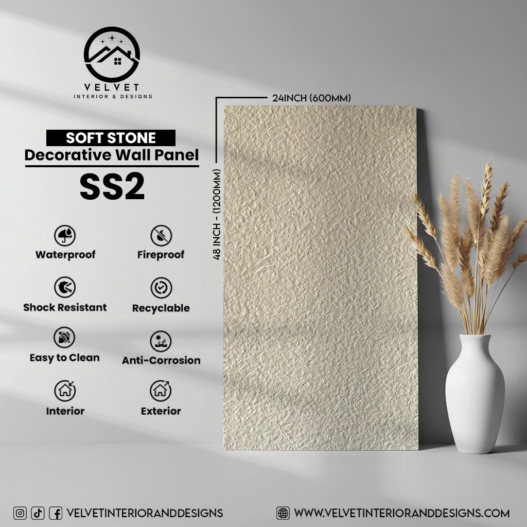 SS2 | Soft Stone | Stone| Decorative Wall Panel |1/8 in x 24 in x 48 in | Stone Finish | Waterproof, Scratch-Resistant & Fireproof | Ideal for Living Rooms, Bathrooms & Feature Walls SS2 | Soft Stone | Stone| Decorative Wall Panel |1/8 in x 24 in x 48 in | Stone Finish | Waterproof, Scratch-Resistant & Fireproof | Ideal for Living Rooms, Bathrooms & Feature Walls