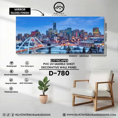 D-780 | Cityscapes | PVC UV Marble Sheets