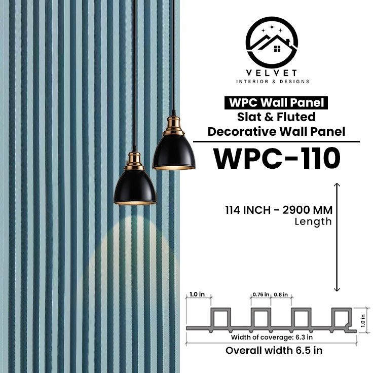 WPC-110 | WPC Wall Panel | Slat & Fluted Decorative Wall Panel | 1 in x 6.3 in x 114 in | Water & Moisture-Resistant | Fire-Retardant | Ideal for Living Rooms, Bedrooms, Bathrooms, TV & Feature Walls WPC-110 | WPC Wall Panel | Slat & Fluted Decorative Wall Panel | 1 in x 6.3 in x 114 in | Water & Moisture-Resistant | Fire-Retardant | Ideal for Living Rooms, Bedrooms, Bathrooms, TV & Feature Walls