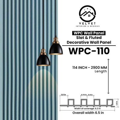 WPC-110 | WPC Wall Panel | Slat & Fluted Decorative Wall Panel | 1 in x 6.3 in x 114 in | Water & Moisture-Resistant | Fire-Retardant | Ideal for Living Rooms, Bedrooms, Bathrooms, TV & Feature Walls WPC-110 | WPC Wall Panel | Slat & Fluted Decorative Wall Panel | 1 in x 6.3 in x 114 in | Water & Moisture-Resistant | Fire-Retardant | Ideal for Living Rooms, Bedrooms, Bathrooms, TV & Feature Walls