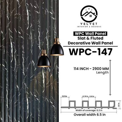 WPC-147 | WPC Wall Panel | Slat & Fluted Decorative Wall Panel | 1 in x 6.3 in x 114 in | Water & Moisture-Resistant | Fire-Retardant | Ideal for Living Rooms, Bedrooms, Bathrooms, TV & Feature Walls WPC-147 | WPC Wall Panel | Slat & Fluted Decorative Wall Panel | 1 in x 6.3 in x 114 in | Water & Moisture-Resistant | Fire-Retardant | Ideal for Living Rooms, Bedrooms, Bathrooms, TV & Feature Walls