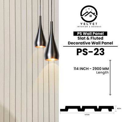PS-23 | PS Wall Panel | Slat & Fluted Decorative Wall Panel | 0.5 in x 4.75 in x 114 in | Waterproof | Fire-Retardant | Ideal for Living Rooms, Bedrooms, Bathrooms, TV Walls & Feature Walls PS-23 | PS Wall Panel | Slat & Fluted Decorative Wall Panel | 0.5 in x 4.75 in x 114 in | Waterproof | Fire-Retardant | Ideal for Living Rooms, Bedrooms, Bathrooms, TV Walls & Feature Walls