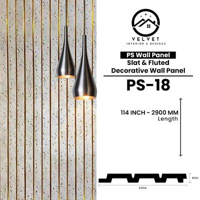 PS-18 | PS Wall Panel | Slat & Fluted Decorative Wall Panel | 0.5 in x 4.75 in x 114 in | Waterproof | Fire-Retardant | Ideal for Living Rooms, Bedrooms, Bathrooms, TV Walls & Feature Walls PS-18 | PS Wall Panel | Slat & Fluted Decorative Wall Panel | 0.5 in x 4.75 in x 114 in | Waterproof | Fire-Retardant | Ideal for Living Rooms, Bedrooms, Bathrooms, TV Walls & Feature Walls