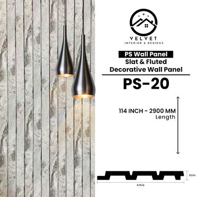 PS-20 | PS Wall Panel | Slat & Fluted Decorative Wall Panel | 0.5 in x 4.75 in x 114 in | Waterproof | Fire-Retardant | Ideal for Living Rooms, Bedrooms, Bathrooms, TV Walls & Feature Walls PS-20 | PS Wall Panel | Slat & Fluted Decorative Wall Panel | 0.5 in x 4.75 in x 114 in | Waterproof | Fire-Retardant | Ideal for Living Rooms, Bedrooms, Bathrooms, TV Walls & Feature Walls