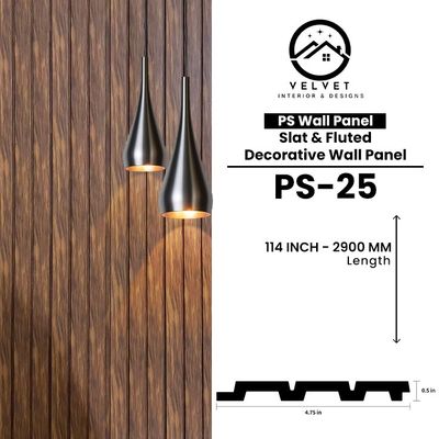 PS-25 | PS Wall Panel | Slat & Fluted Decorative Wall Panel | 0.5 in x 4.75 in x 114 in | Waterproof | Fire-Retardant | Ideal for Living Rooms, Bedrooms, Bathrooms, TV Walls & Feature Walls PS-25 | PS Wall Panel | Slat & Fluted Decorative Wall Panel | 0.5 in x 4.75 in x 114 in | Waterproof | Fire-Retardant | Ideal for Living Rooms, Bedrooms, Bathrooms, TV Walls & Feature Walls
