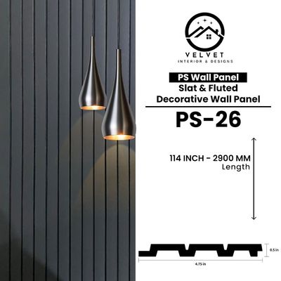 PS-26 | PS Wall Panel | Slat & Fluted Decorative Wall Panel | 0.5 in x 4.75 in x 114 in | Waterproof | Fire-Retardant | Ideal for Living Rooms, Bedrooms, Bathrooms, TV Walls & Feature Walls PS-26 | PS Wall Panel | Slat & Fluted Decorative Wall Panel | 0.5 in x 4.75 in x 114 in | Waterproof | Fire-Retardant | Ideal for Living Rooms, Bedrooms, Bathrooms, TV Walls & Feature Walls