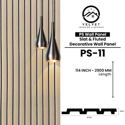 PS-11 | PS Wall Panel | Slat & Fluted Decorative Wall Panel | 0.5 in x 4.75 in x 114 in | Waterproof | Fire-Retardant | Ideal for Living Rooms, Bedrooms, Bathrooms, TV Walls & Feature Walls PS-11 | PS Wall Panel | Slat & Fluted Decorative Wall Panel | 0.5 in x 4.75 in x 114 in | Waterproof | Fire-Retardant | Ideal for Living Rooms, Bedrooms, Bathrooms, TV Walls & Feature Walls