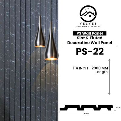 PS-22 | PS Wall Panel | Slat & Fluted Decorative Wall Panel | 0.5 in x 4.75 in x 114 in | Waterproof | Fire-Retardant | Ideal for Living Rooms, Bedrooms, Bathrooms, TV Walls & Feature Walls PS-22 | PS Wall Panel | Slat & Fluted Decorative Wall Panel | 0.5 in x 4.75 in x 114 in | Waterproof | Fire-Retardant | Ideal for Living Rooms, Bedrooms, Bathrooms, TV Walls & Feature Walls