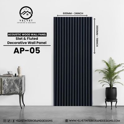 AP-05 | Acoustic Wood Wall Panel | Slat &amp; Fluted Decorative Wall Panel | 0.85 in x 24 in x 110 in | Sound-Absorbing | Ideal for Living Rooms, Bedrooms, TV Walls &amp; Feature Walls