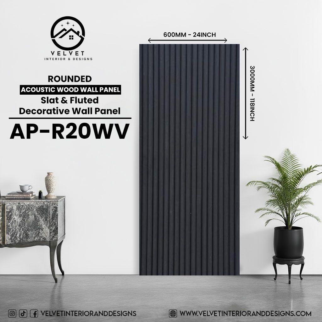 AP-R20WV | Acoustic Wood Wall Panel | Slat &amp; Fluted Decorative Wall Panel | 0.85 in x 24 in x 118 in | Sound-Absorbing | Ideal for Living Rooms, Bedrooms, TV Walls &amp; Feature Walls