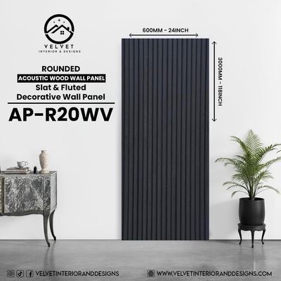 AP-R20WV | Acoustic Wood Wall Panel | Slat &amp; Fluted Decorative Wall Panel | 0.85 in x 24 in x 118 in | Sound-Absorbing | Ideal for Living Rooms, Bedrooms, TV Walls &amp; Feature Walls