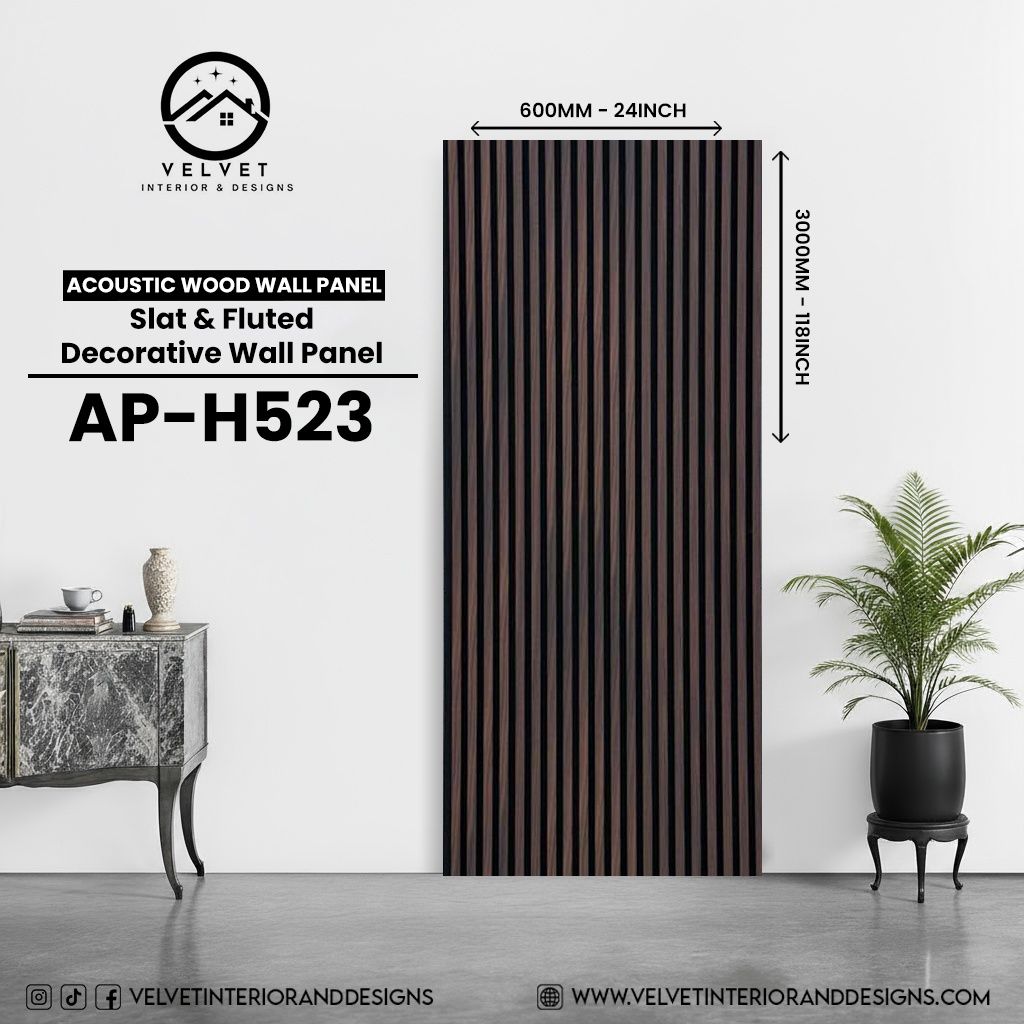 AP-H523 | Acoustic Wood Wall Panel | Slat & Fluted Decorative Wall Panel | 0.85 in x 24 in x 110 in | Sound-Absorbing | Ideal for Living Rooms, Bedrooms, TV Walls & Feature Walls AP-H523 | Acoustic Wood Wall Panel | Slat & Fluted Decorative Wall Panel | 0.85 in x 24 in x 110 in | Sound-Absorbing | Ideal for Living Rooms, Bedrooms, TV Walls & Feature Walls