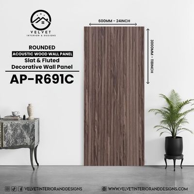 AP-R691C | Acoustic Wood Wall Panel | Slat &amp; Fluted Decorative Wall Panel | 0.85 in x 24 in x 118 in | Sound-Absorbing | Ideal for Living Rooms, Bedrooms, TV Walls &amp; Feature Walls