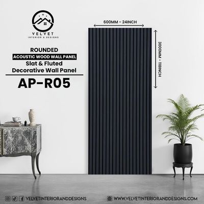 AP-R05 | Acoustic Wood Wall Panel | Slat &amp; Fluted Decorative Wall Panel | 0.85 in x 24 in x 118 in | Sound-Absorbing | Ideal for Living Rooms, Bedrooms, TV Walls &amp; Feature Walls