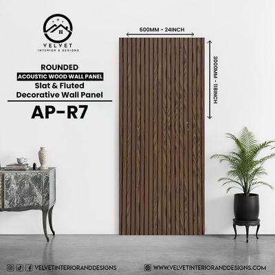 AP-R7 | Acoustic Wood Wall Panel | Slat &amp; Fluted Decorative Wall Panel | 0.85 in x 24 in x 118 in | Sound-Absorbing | Ideal for Living Rooms, Bedrooms, TV Walls &amp; Feature Walls