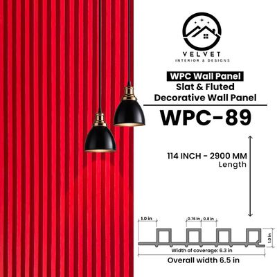 WPC-89 | WPC Wall Panel | Slat & Fluted Decorative Wall Panel | 1 in x 6.3 in x 114 in | Water & Moisture-Resistant | Fire-Retardant | Ideal for Living Rooms, Bedrooms, Bathrooms, TV & Feature Walls