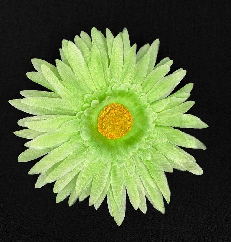 Vaalean vihreä gerbera tekokukkapää