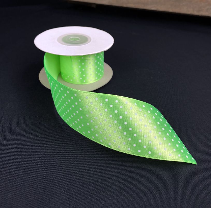 Vihreä pallo satiininauha 3,8cm/2m