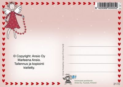 Ystävänpäiväkortti enkeleitä -Marleena Ansio