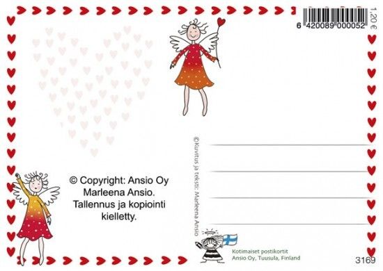 Ystävänpäiväkortti enkeli -Marleena Ansio